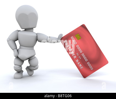 Someone stood with a generic credit card Stock Photo