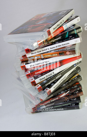 Bunch of Sony Playstation 3 video games. Stock Photo
