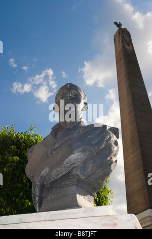 Pedro J. Sosa bust. French Plaza, Old Quarter, Panama City, Republic of Panama, Central America Stock Photo