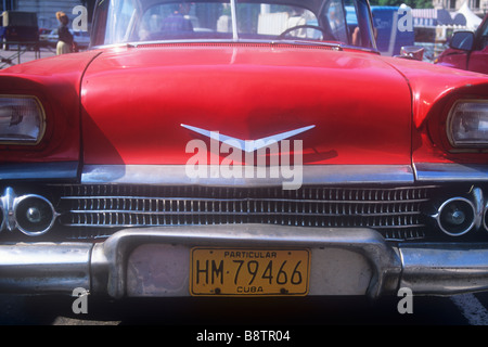 A vintage American car used as a taxi in Havana, Cuba Stock Photo