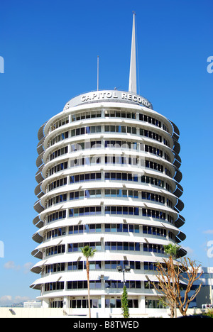 Capitol Records Building, Vine Street, Hollywood, Los Angeles, California, United States of America Stock Photo