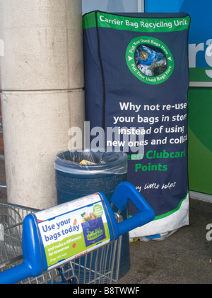 Recycling bins at a Tesco Supermarket Stock Photo - Alamy