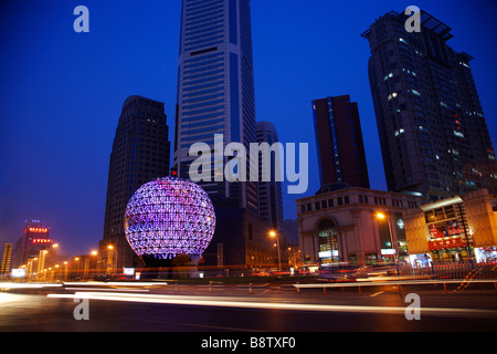 China Liaoning Province Friendship Square in night Stock Photo