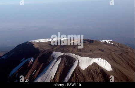 Kilimanjaro summit from the air at sunrise January 2009 Stock Photo