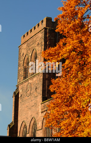 Autumn at Shrewsbury Abbey, Shropshire, West Midlands, England Stock Photo