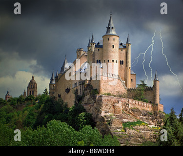 ES - CASTILE: Alcazar Castle at Segovia Stock Photo
