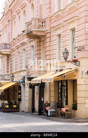 Vilnius, Lithuania, Europe. Cafe in Pilies Street in the Old Town Stock Photo