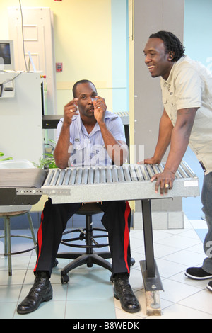 Airport security checkpoint in the caribbean. Stock Photo