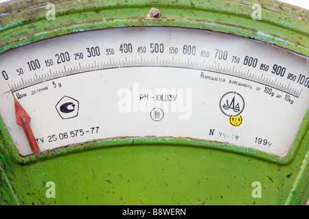 Very old Russian weighing scale Stock Photo - Alamy