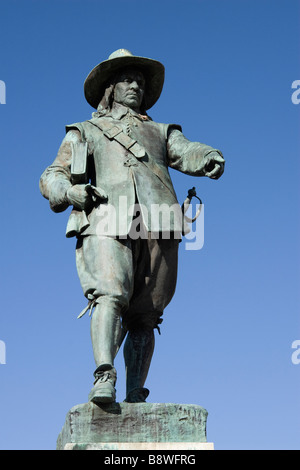 The statue of Oliver Cromwell in 'St Ives', Cambridgeshire, England, UK. Stock Photo