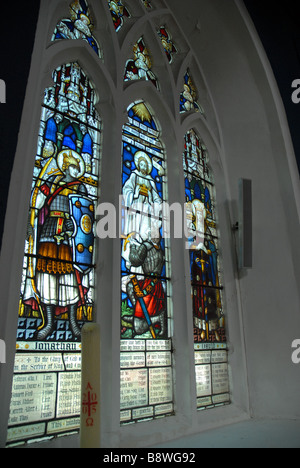 Stained glass windows in St Peter's Church Bandon County Cork Ireland Stock Photo