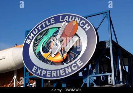 The Shuttle Launch Experience, a space shuttle lift off simulator ride, Kennedy Space Center, Cape Canaveral, Florida, USA Stock Photo