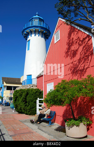 The Lighthouse, Fisherman's Village, Marina del Rey, Los Angeles, California, United States of America Stock Photo