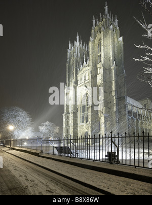 Beverley Minster carpeted in snow East Yorkshire UK Stock Photo