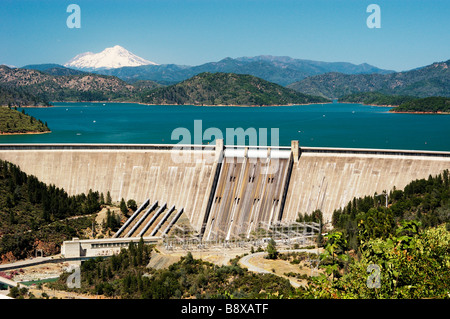 Shasta Dam located on the Sacramento River in Northern California is used for hydroelectric power generation Stock Photo