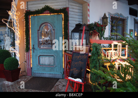 entrance to Tyrolean cafe Mayrhofen Austria Stock Photo