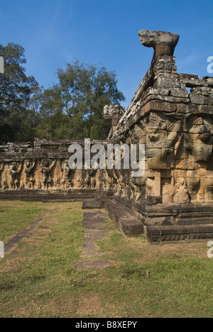 Terrace of the Elephants Angkor Thom Stock Photo