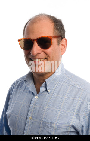 happy middle age senior man portrait smiling sunglasses Stock Photo