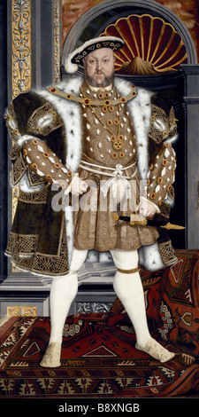 HENRY VIII (1491 - 1547), studio of Holbein, in the Carved Room at Petworth House, West Sussex. Stock Photo