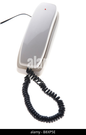 object on white telephone close up Stock Photo