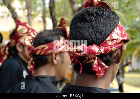 Close up of silat head gear. Silat is a Malay art of self defence. Stock Photo
