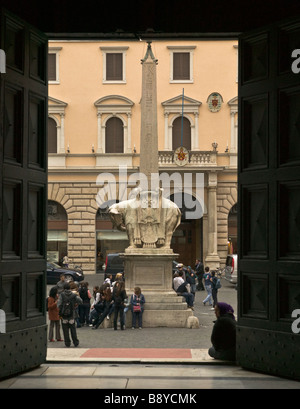 The Pulcino della Minerva, the famous Bernini elephant sculpture Stock Photo