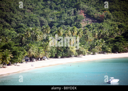 The paradise beach of Cane Garden Bay on the Caribbean isle Tortola in the British Virgin Islands Stock Photo