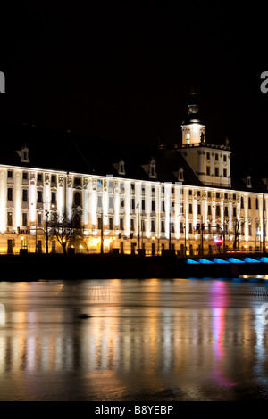 University of Wroclaw night shot beauty architecture Stock Photo