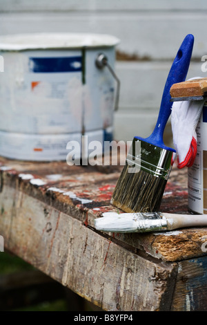 Paint and paintbrush Sweden. Stock Photo