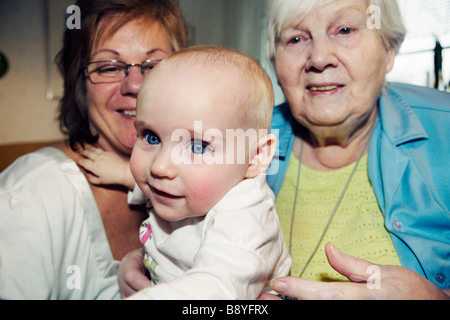 Three generations Sweden. Stock Photo