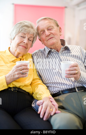 An old couple resting Sweden. Stock Photo