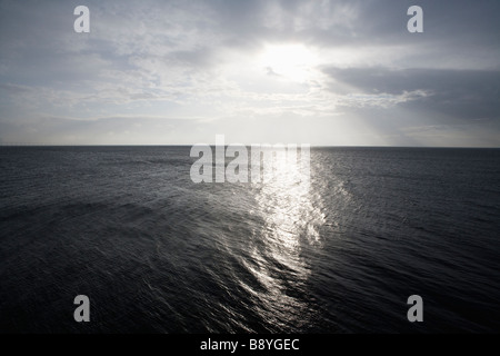 Sun over the ocean Oresund Sweden. Stock Photo