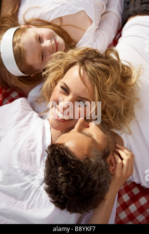 A family having a picnic Copenhagen Denmark. Stock Photo