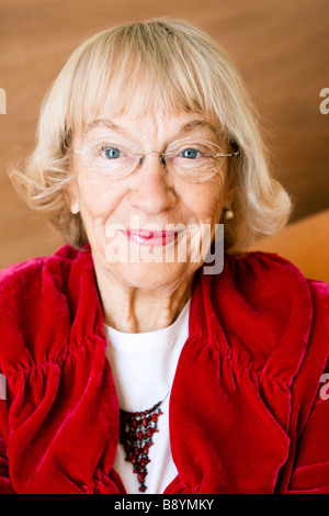 Portrait of an elderly woman in a hotel Berlin Germany. Stock Photo