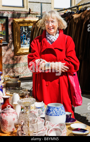 Portrait of an elderly woman touring in Berlin Germany. Stock Photo