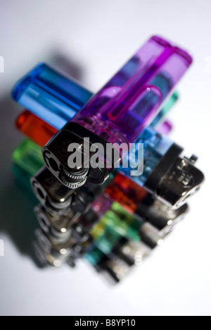 Stacked lighters 3 Stock Photo