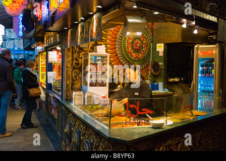 Stall selling Chinese food in Camden Lock market in Camden Town London England UK Stock Photo
