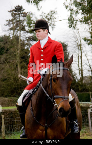 Whipper in of the Essex and Suffolk Hunt England Stock Photo