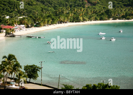The paradise beach of Cane Garden Bay on the Caribbean isle Tortola in the British Virgin Islands Stock Photo
