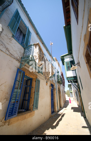 NICOSIA, CYPRUS. A narrow street in the Arabahmet district in the north of the divided city. 2008. Stock Photo