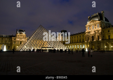 Louvre Pyramid, the main Entrance of the Louvre Museum Stock Photo