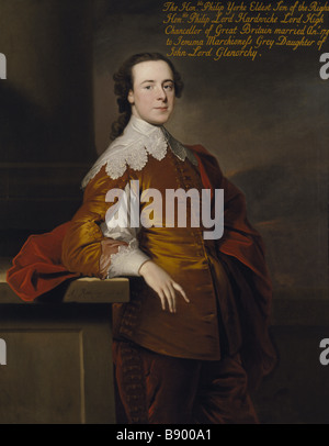 THE HON. PHILIP YORKE, LATER 2ND EARL OF HARDWICKE (1720-90) by Allan Ramsay, dated 1741, at Wimpole Hall. Stock Photo