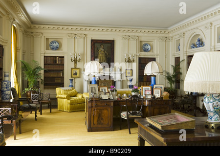 The Library at Polesden Lacey, nr Dorking, Surrey. Stock Photo