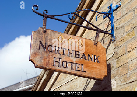 Hotel Sign, Northbank Hotel, Seaview, Isle of Wight, England, UK, GB. Stock Photo