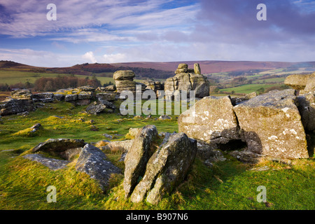 Hound Tor Dartmoor National Park Devon England Stock Photo