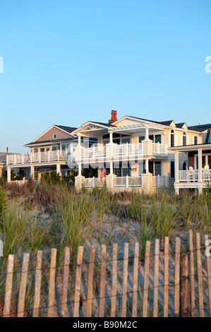 Beachfront houses in Ocean City New Jersey USA Stock Photo