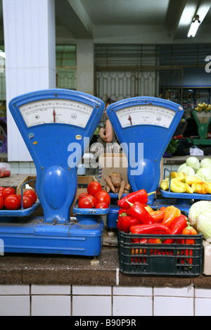 OLD SCALES IN UZHHOROD MARKET UZHHOROD UKRAINE UZHHOROD UKRAINE 23 August 2007 Stock Photo