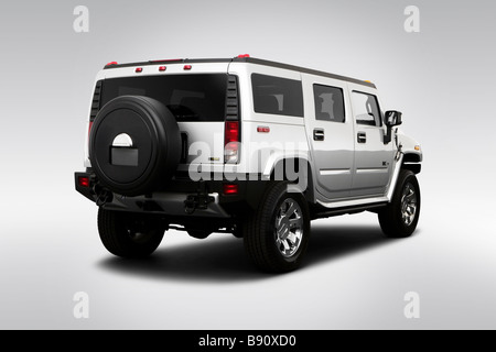 2009 Hummer H2 Limited Edition in Silver - Rear angle view Stock Photo