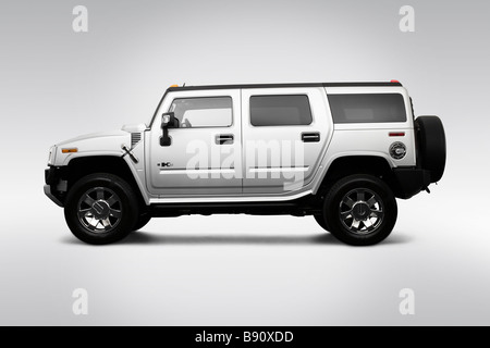 2009 Hummer H2 Limited Edition in Silver - Drivers Side Profile Stock Photo