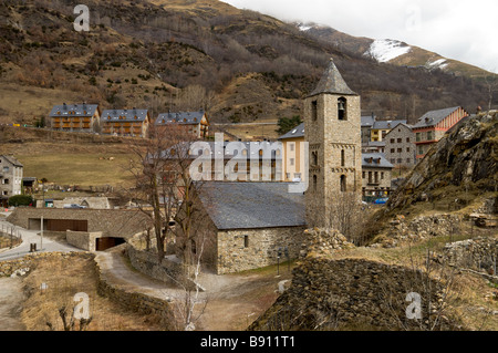 11th-century Romanesque-style church Sant Joan de Boí. Boí, Vall de Boi, Catalonia, Spain Stock Photo